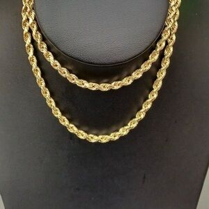 10kt real gold rope chain size 24 inches
